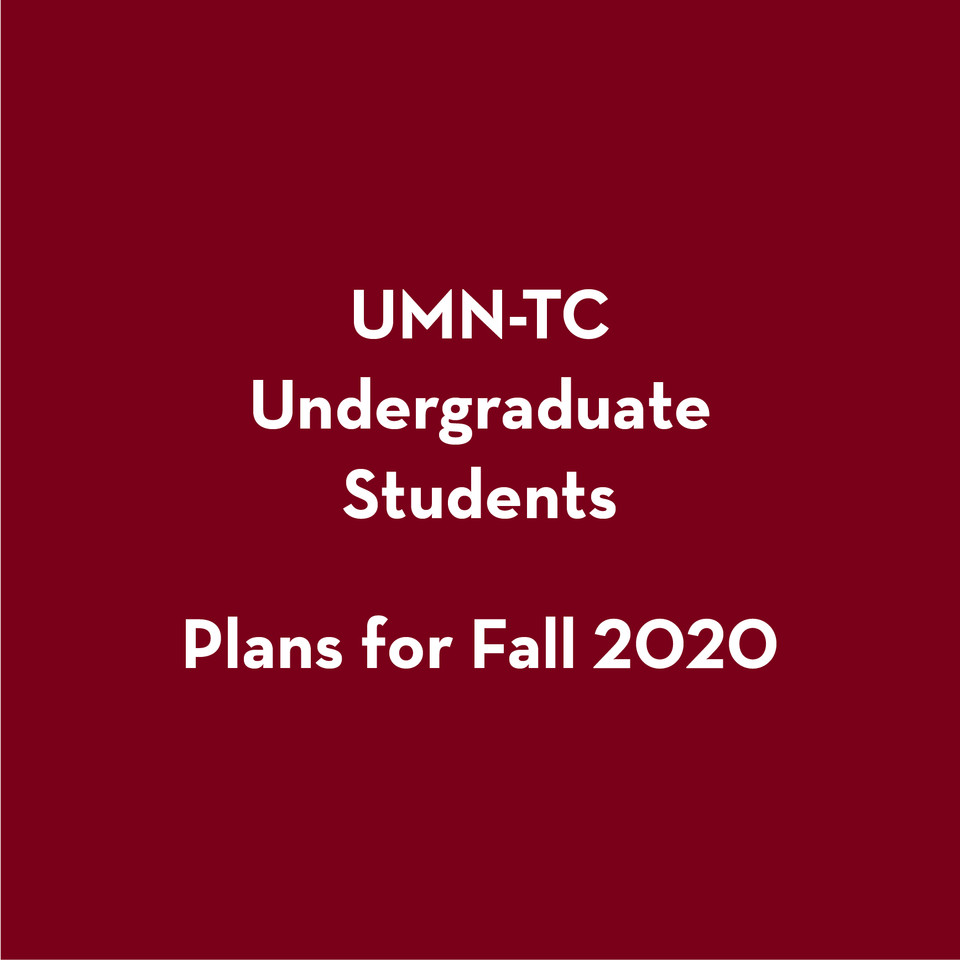 UMTC undergraduate students plans for fall 2020